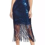 Dress the Population  Dress Sz XXL Blue Sequin Fringe Formal Party Wedding Plus Photo 2