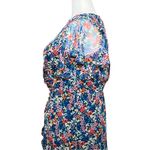Shoshanna 100% Silk Blue Colorful Floral Asymmetrical Fairy Midi Dress Large 12 Photo 8