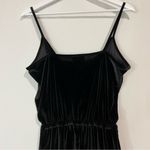 Topshop Women’s Sleeveless Faux Wrap Velvet Jumpsuit Black Size 6 EUC Photo 8