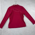 INC International Concepts Mock Neck Cutout Studded Long Sleeve Top Women XL Red Photo 0