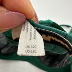 Playful Promises Emerald Green balconette Lace Satin bra size 32C Feminine Sexy Photo 7