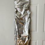 Anthropologie The Soleil Faux Leather Slim Strapless Ruched Midi Dress, Size XS Photo 6