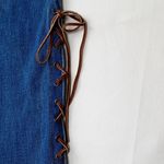 Forever 21 size medium iconic pull on lace up leather flare denim y2k Brittany 9 Photo 2