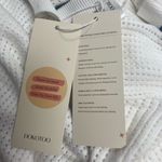 DOKOTOO Women’s Waffle Knit Top‎ Size 2XL White Black Short Sleeves Crew Neck Photo 5