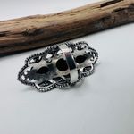 Black Onyx Sterling Silver Plated Ring Size 7 Black Photo 3