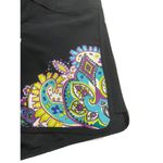 Athleta  board Shorts Black Purple Teal Paisley 2 Swim Photo 2