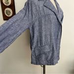 Lord and Taylor  Linen Notched Lapel Zip Up Lightweight Jacket Medium Photo 3