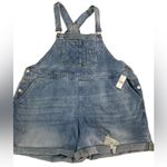 Lane Bryant NWT Short Denim Distressed Boyfriend Overalls Sz 22 Shortalls NEW Photo 2