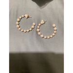 J.Crew  Gold Tone Pearl Hoop Earrings Women Fashion Jewelry Elegant Photo 1