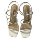 SheIn White Faux Leather Square Open Toe Strappy Heels Photo 89