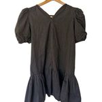 TCEC Puff Sleeve Tiered Shirt Dress Black S Photo 2