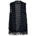 Nic+Zoe  sleeveless lightweight fringe long vest black M festival concert Photo 1