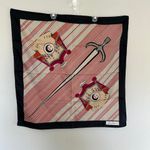 Vintage Gim Renoir Scarf Accessorize Sword Red Cream Black Printed Crest Photo 1