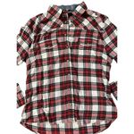 Jachs  Girlfriend Bae womens maroon white plaid button down collar flannel shirt Photo 6