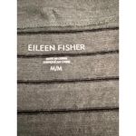 Eileen Fisher  Women's Green Stripe V-Neck Linen Jersey Dress Size Medium Photo 7