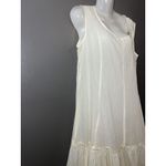 White Tiered Flowy Maxi Dress Womens 36 Sleeveless V Neck Boho Summer Casual Size L Photo 4