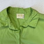 Nation Ltd  Women's Green Short Sleeve Button Down Shirt Size Sm Peru Made Cotton Photo 3