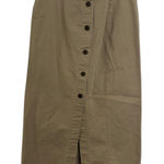 Ruff Hewn  Skirt Womens 14 Button Front Midi Khaki Tan Cotton Vintage Made in USA Photo 0