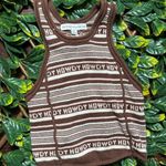 HOWDY Brown White Striped Baby Tank Top Size Small Photo 0