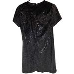 Adrienne Vittadini  Black Sequin Dress Size 6 Cocktail‎ Wedding Formal MIDI Photo 1
