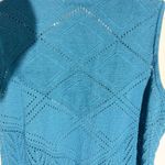 Allison Daley  Sleeveless Open-Knit Cardigan Vest – Teal, Size Medium Photo 1