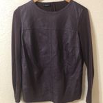 Akris  Deep Purple Lightweight Sweater in Lamb Leather, Silk, Cashmere Size 10 Photo 0