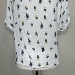 Japna  White Cactus Short Sleeves Button Down Shirt Photo 8