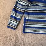 Talbots T by  Striped Cotton Top Nautical Casual Long Sleeve Blue Black 1X‎ Photo 6