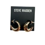 Steve Madden Gold Tone Rounded Hoops Earrings NEW NWT Photo 2