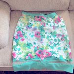 Floral Eva Franco Multicolored Embellished Bubble Midi Skirt Blue Size 10 Photo 4