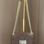 Michael Kors Brown Python Snakeskin & Gold Chain Crossbody Shoulder Bag Photo 1