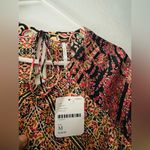 Free People  Stevie Printed Tunic, Black Combo, indie aesthetic ,hippie Med size Photo 9