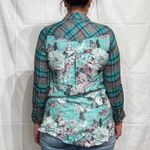 Tolani Collection Teal Gray Plaid Niecy Button Down Sz XXSP NWT Photo 12