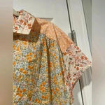 American Eagle  Resort Shirt Floral Color Block Oversized Breathable Cap Size XS Photo 3