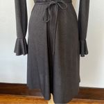 EXPRESS Vintage 90’s Y2K Brown & Black Long Sleeve Ruffle V-Neck Dress Photo 5