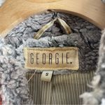 GEORGIE Faux Fur Vest Sz Small Grey Textured Longline Gray Photo 8