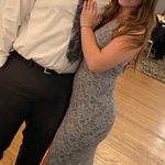 City Studios Silver Halter Prom Dress Photo 4