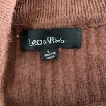 Lea & Viola  Brown Ribbed Knit Long Sleeve Pullover Sweater L Cozy Fall Top Photo 3
