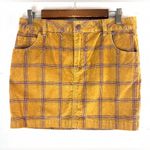 BDG  4 Corduroy Tan and Red Plaid Sweet Golden Fall Skirt Photo 0