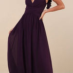 Lulus NWT  Soirée Celebration Purple Ruffle Lace Up Maxi Dress XS Photo 0