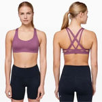 Lululemon  Laser Focused‎ Sports Bra Vintage Plum Purple Medium Support 12B/c Photo 1
