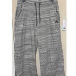 Adidas Sweatpants Women's Medium Cropped Lounge Wide Leg Yoga Gray Spacedye Photo 0