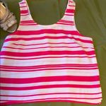 Lush Clothing Lush | Hot Pink & White Striped Sleeveless Cropped Blouse | Size Small Photo 2