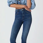 Pilcro High Rise Cigarette Jean Size 31 Slim Straight Leg High Waist Raw Hem Photo 0