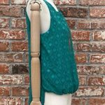 By & By teal sleeveless boho top with an attached long gold necklace / M / EUC Size M Photo 6