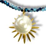 Free People  Ariana Ost Sunlight Choker in Blue NWT Sun Charm Bohemian Dainty Photo 7