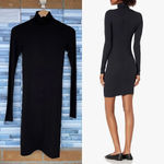 Enza Costa Stretch Silk Rib Long Sleeve Turtleneck Mini Dress small Black Photo 1