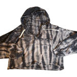 SO  Lounge Life Sweatshirt Hoody Hood Extra Small XS Grey White‎ Tye Dye Cropped Photo 0