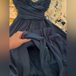 FUZZI XS Dark Blue Strapless Ruched Chiffon Designer Dress Photo 15