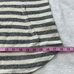 Fifteen Twenty  Gray and White Striped Lace Up Hoodie Sweater Photo 2